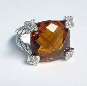 David Yurman Jewelry - David yurman sterling silver 20mm citrine diamonds David Yurman Jewelry - David yurman sterling silver 20mm citrine diamonds